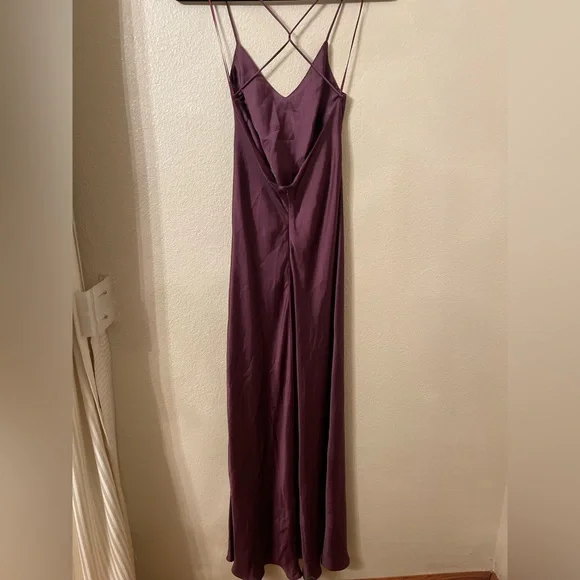 Zara Slip Dress Satin Maxi Open Back Size S - Picture 9 of 12